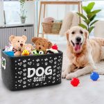 3-Pack Collapsible Felt Dog Toy Bins – Large Storage for Toys, Blankets, and Pet Supplies