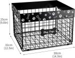 Metal Dog Toy Storage Basket, Chew-Resistant Pet Toy Organizer for Living Room and Puppy Accessories