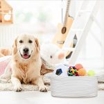 Small White Woven Storage Basket – Decorative Organizer for Dog or Cat Toys and Accessories