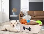 Cotton Rope Dog Toy Basket with Handle – Large Bin for Toys, Blankets, Leashes, and Accessories
