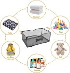 Large Metal Dog Toy Basket with Handles – Stylish Storage Bin for Living Room Pets