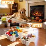 Set of 2 Cotton Rope Dog Storage Baskets – Organizers for Toys, Treats, Blankets, and Leashes