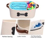 Cotton Rope Dog Toy Basket with Handle – Large Bin for Toys, Blankets, Leashes, and Accessories