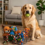 Bone-Shaped Metal Dog Toy Basket, Durable Pet Storage Organizer for Toys and Leashes (17×13×7 in)