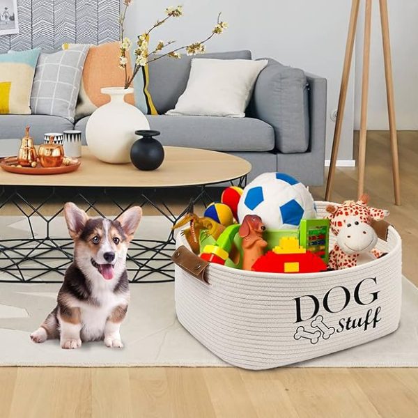 Square Cotton Rope Toy Bin – Pet Accessory Storage for Toys, Blankets, and Daily Essentials