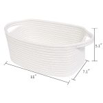 Small White Woven Storage Basket – Decorative Organizer for Dog or Cat Toys and Accessories