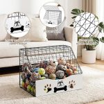 Covered Small Dog Toy Box – Metal Storage Bin for Pets and Home Organization