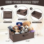 Foldable Pet Toy Storage Box with Triple Handles – Portable Organizer for Toys, Blankets, and Accessories