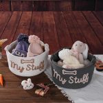 Cotton Woven Dog Toy Storage Bin with Rope Handles – Organizer for Toys and Pet Essentials